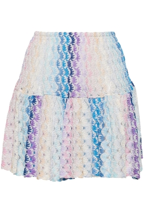 Missoni lace-detail knitted mini skirt - Blue