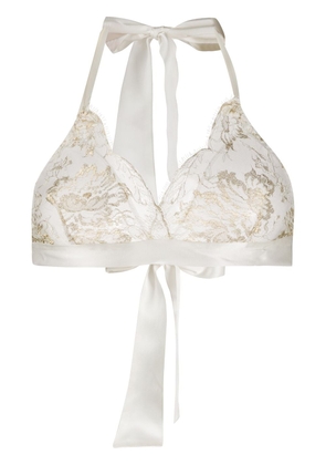 Gilda & Pearl Reverie lace and satin bra - White