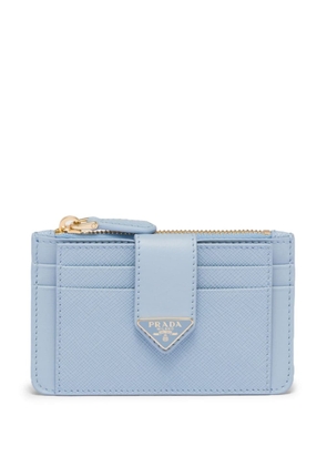 Prada logo-plaque zip-fastening purse - Blue