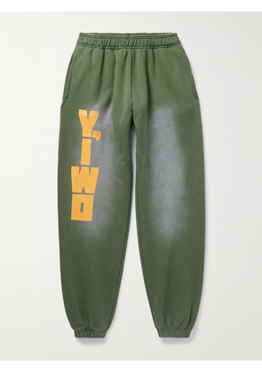 Y,IWO - Hardwear Logo-Print Distressed Cotton-Jersey Sweatpants - Men - Green - S