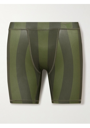 Y,IWO - Hardwear Striped Logo-Appliquéd Stretch-Jersey Cycling Shorts - Men - Green - S