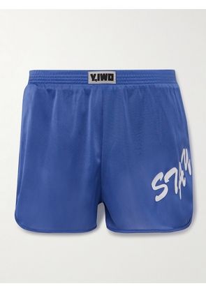Y,IWO - Lessons Straight-Leg Printed Mesh Shorts - Men - Blue - S