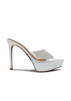 Gianvito Rossi Betty Platform Mules in Transparent & White - White. Size 40 (also in ).