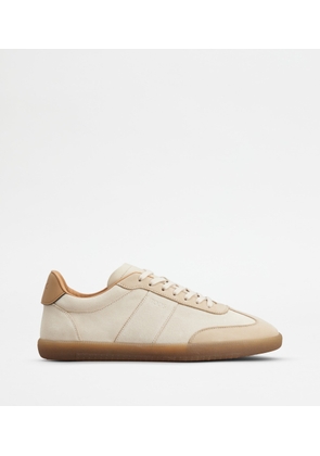 Tod's - Tabs Sneakers in Nubuck, OFF WHITE,BEIGE, 10 - Shoes