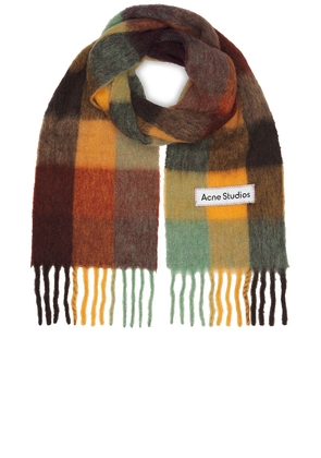 Acne Studios Valley Scarf in Chestnut Brown  Yellow  & Green - Multi. Size all.