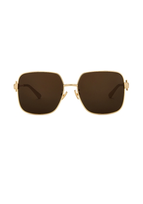 Bottega Veneta New Triangle Square Sunglasses in Shiny Gold - Metallic Gold. Size all.