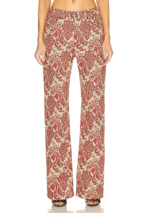 RABANNE Straight Leg Pant in Cotton Grunge Tapestry - Red. Size 40 (also in ).