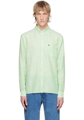 Lacoste Green & White Striped Shirt