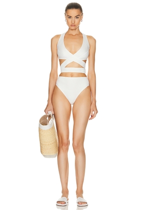 ALAÏA Criss Cross Bikini Set in Blanc - White. Size 40 (also in 34, 36, 38, 44).