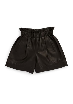 Brunello Cucinelli Kids Leather Paperbag-Waist Shorts (6-7 Years)