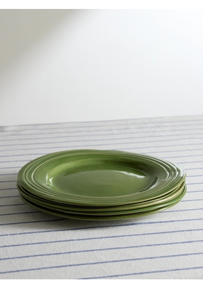 The Conran Shop - Amberley Set of Four Glazed Stoneware Dinner Plates, 28cm - Men - Green