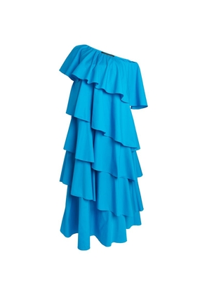 Marina Rinaldi Ruffled One-Shoulder Maxi Dress