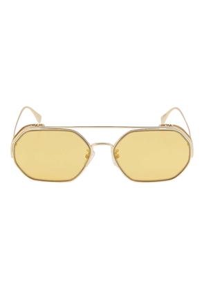 Fendi Gold Mirror Geometric Ladies Sunglasses FE40039U 10L 57