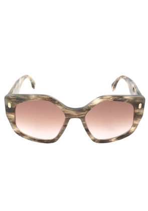 Fendi Bordeaux Geometric Ladies Sunglasses FE40017I 63S 55