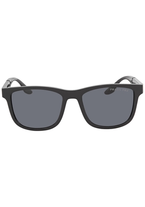 Prada Linea Rossa Polarized Dark Grey Rectangular Mens Sunglasses PS 04XS DG002G 54