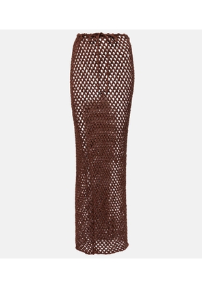 Bananhot Magen knitted cotton-blend maxi skirt