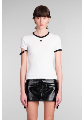 Courrèges T-Shirt In White Cotton