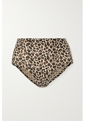 CHANTELLE - Soft Stretch Leopard-print Jersey Briefs - Brown - One size