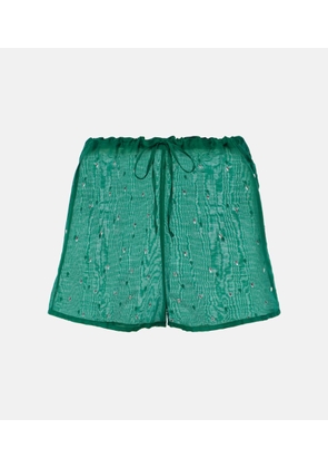 Oséree Gem crystal-embellished cotton and silk shorts