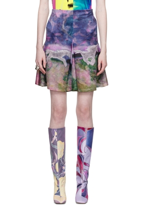 Conner Ives Multicolor Unicorn Print Miniskirt