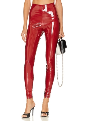 Commando Faux Patent Leather Legging in Red. Size S.
