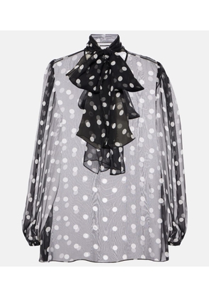Dolce&Gabbana Polka-dot bow-detail silk chiffon blouse
