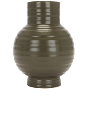 HAWKINS NEW YORK Essential Large Ceramic Vase in Olive - Green. Size all.