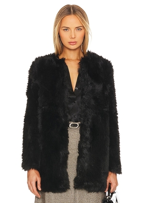 Bardot Logan Faux Fur Coat in Black. Size XL.