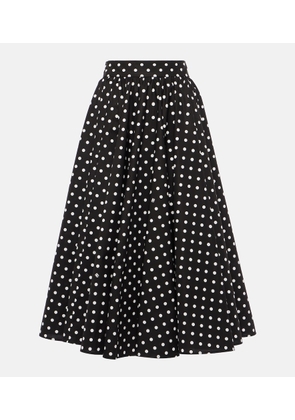 Dolce&Gabbana Polka-dot high-rise cotton poplin midi skirt