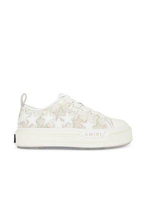 Amiri Boucle Stars Court Low Sneaker in Alabaster - Beige. Size 36 (also in 37, 39, 40, 41).