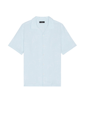 Theory Irving Short Sleeve Shirt in Skylight Multi - Blue. Size XL/1X (also in ).