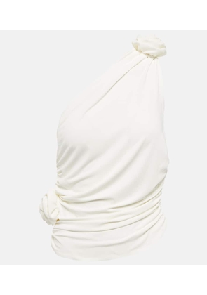 Magda Butrym Floral appliquéd one-shoulder top