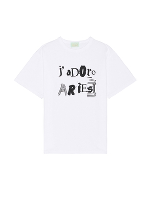 Aries J'Adoro Aries Ransom Tee in White - White. Size L (also in M, S, XL/1X).