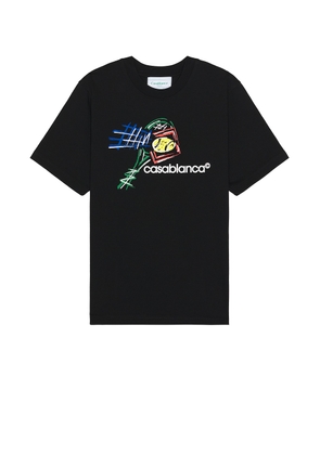 Casablanca Croquis De Tennis T-shirt in Croquis De Tennis - Black. Size L (also in M, S, XL/1X).