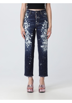Dsquared2 jeans in used effect denim with rhinestones
