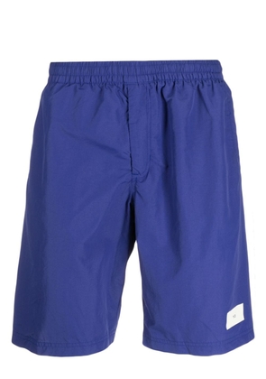 Y-3 logo-patch swim shorts - Blue