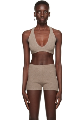 Lauren Manoogian Taupe Rib Triangle Bralette