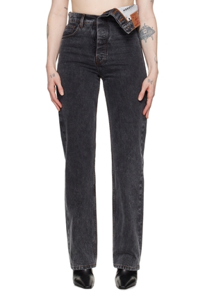 Y/Project Black Asymmetric Waist Jeans