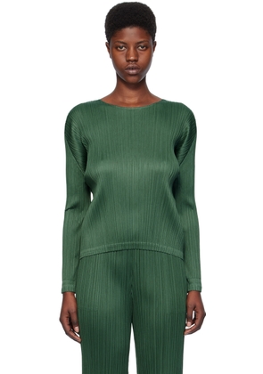 PLEATS PLEASE ISSEY MIYAKE Green Monthly Colors December Long Sleeve T-Shirt