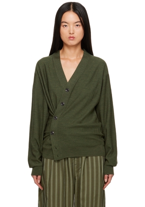LEMAIRE Green Relaxed Twisted Cardigan