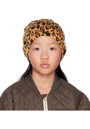 Mini Rodini Kids Beige Basic Leopard Beanie