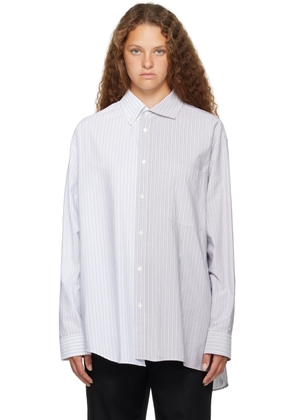 MM6 Maison Margiela White & Blue Asymmetrical Shirt