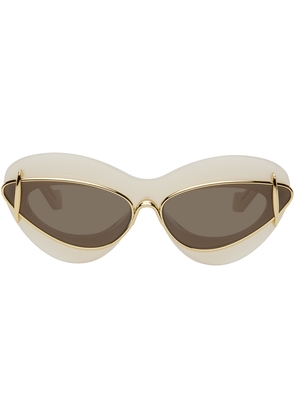 LOEWE Off-White & Gold Double Frame Sunglasses