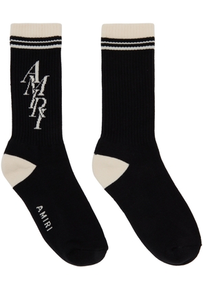 AMIRI Black Stack Logo Socks