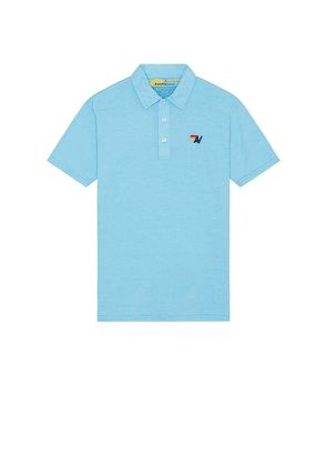 Aviator Nation Logo Embroidery Polo in Baby Blue. Size M, S, XL/1X.