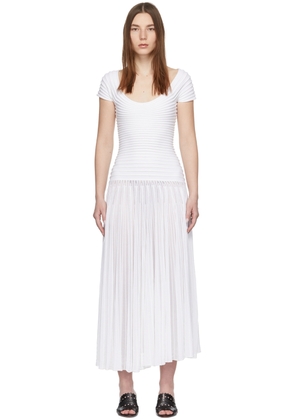 ALAÏA Off-White Sculpted Godet Dress