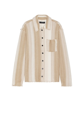 ALLSAINTS Truck Cardigan Shirt in Taupe. Size M, S, XL/1X.