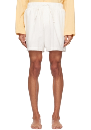 Tekla Off-White Oversized Pyjama Shorts