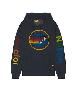 Aviator Nation Pullover Hoodie in Charcoal. Size M, S, XL/1X.