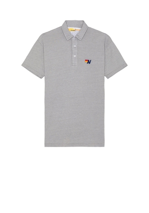 Aviator Nation Logo Embroidery Polo in Grey. Size M, S, XL/1X.